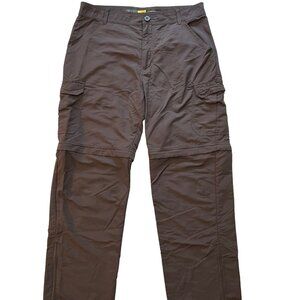 Cabela's Classic Fit Convertible Cargo Pants 32x30 Brown Nylon Zip-Off